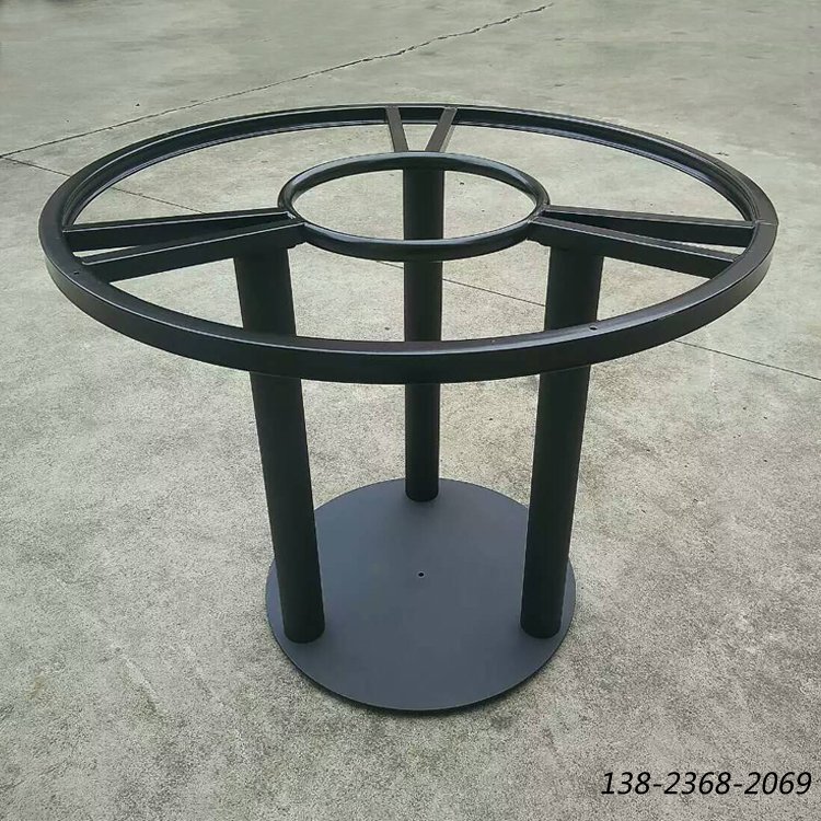 圓桌鑄鐵桌腳，烤漆圓盤腳，大圓桌桌腳