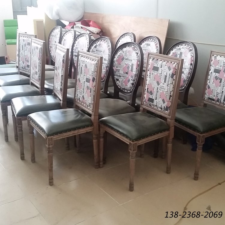 做舊復(fù)古椅子，實(shí)木餐廳餐椅，工業(yè)風(fēng)椅子廠家