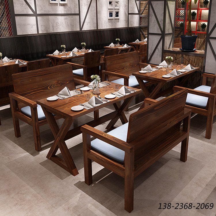 松木實(shí)木家具，漫咖啡款式桌椅，四人餐桌椅